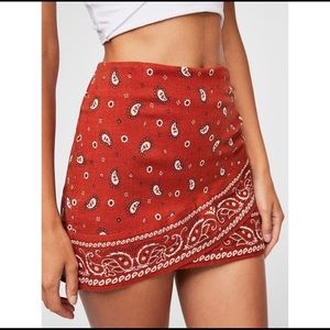 Free People - Wrap Bandana Mini Skirt - Red